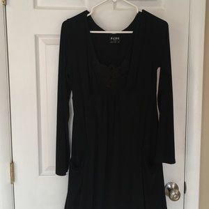 BCBG long sleeve black dress with pockets